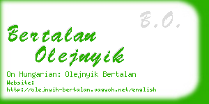 bertalan olejnyik business card